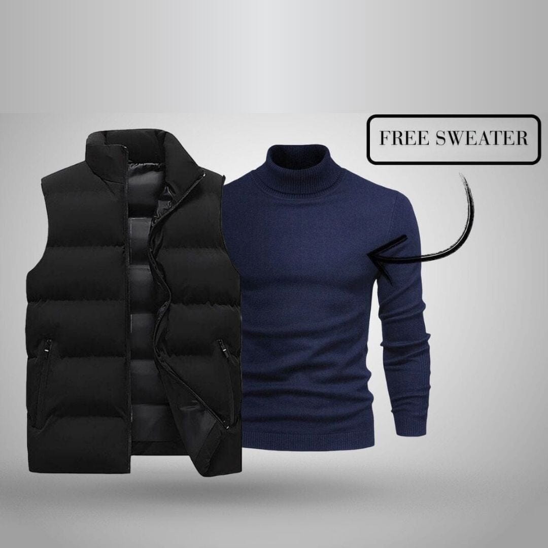 Vest + Exclusive Free Sweater (CLEARANCE) Ralph Lauren Elorien Black Blue M